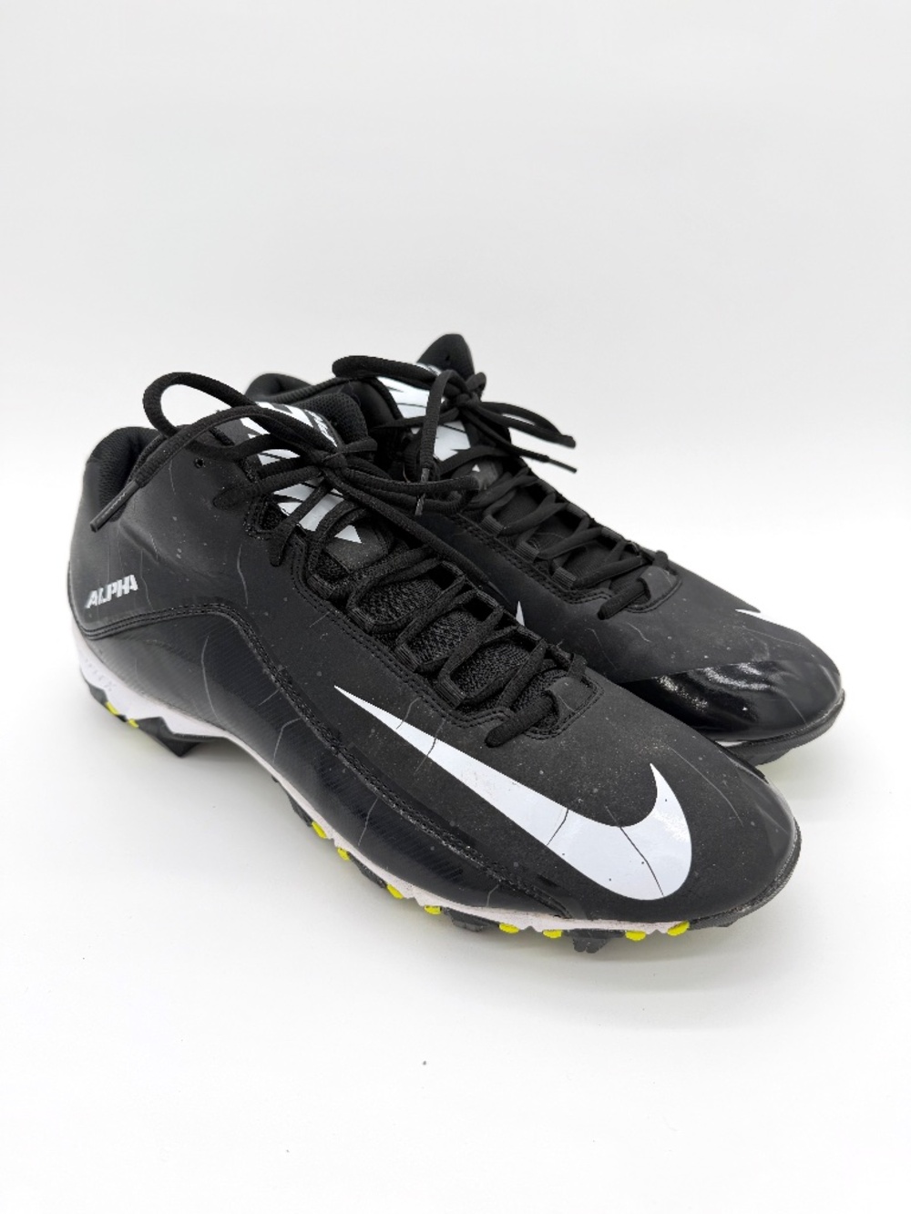 Nike Alpha Shark 2 3/4 Black White Football Cleats 719952-002 Men 15 Fastflex